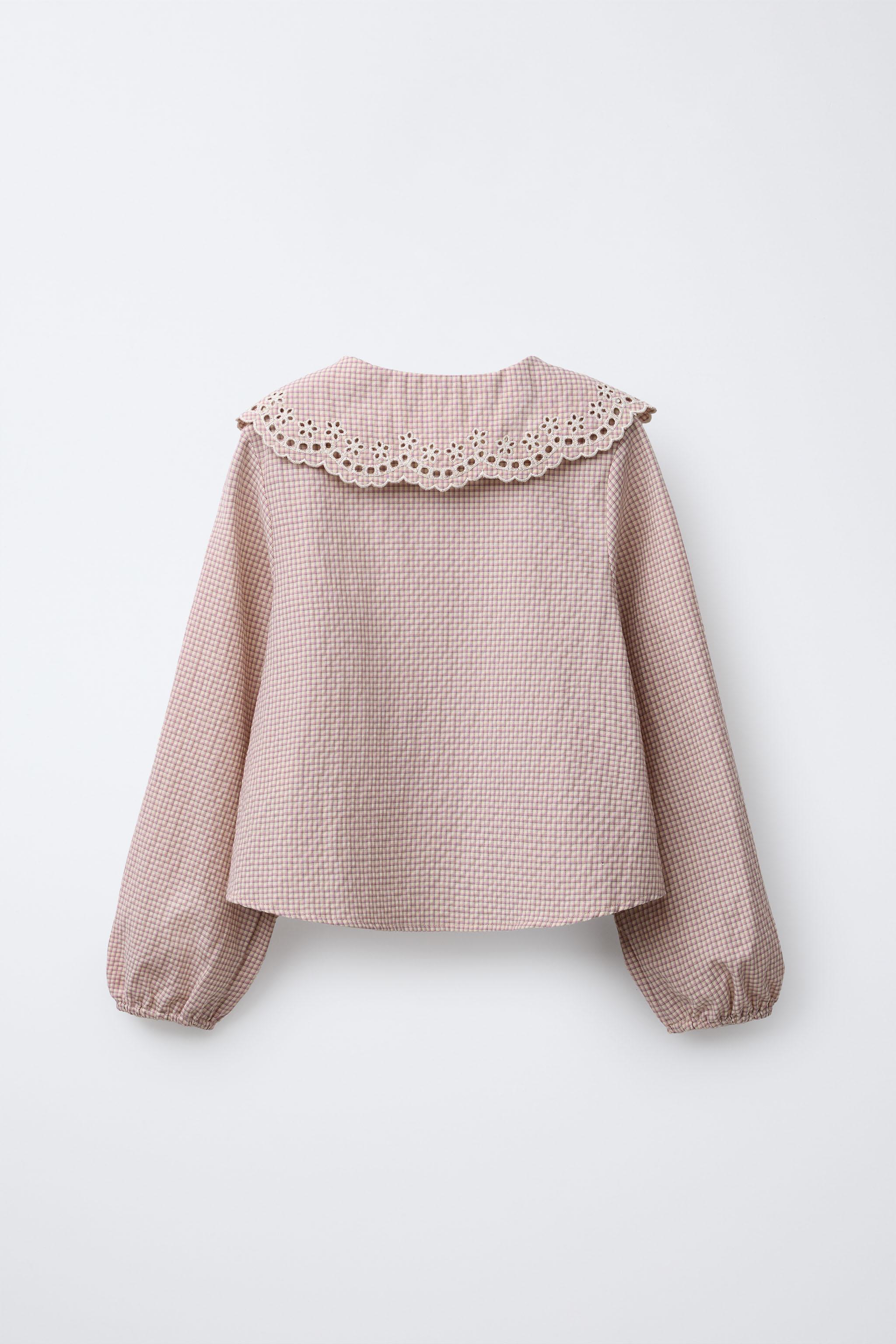 EMBROIDERED PETER PAN COLLAR SHIRT